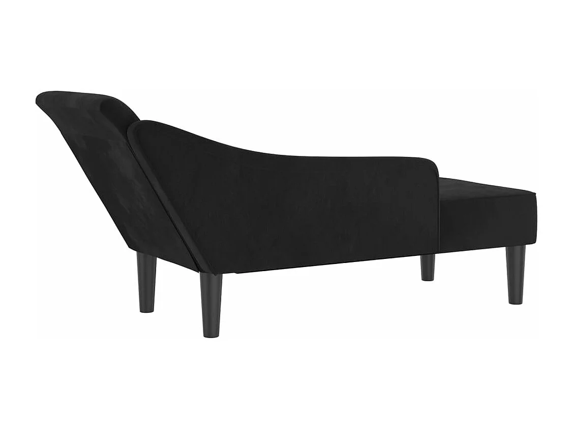 Poltrona lounge con cuscini in velluto nero