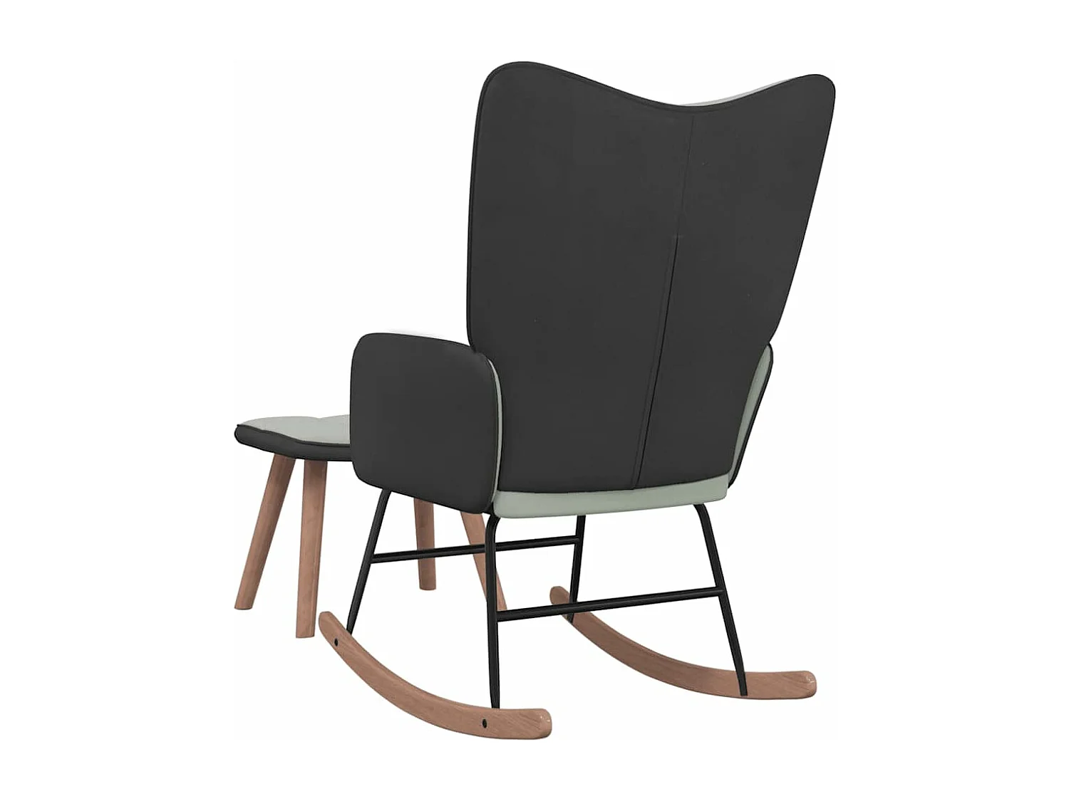 Chaise à bascule avec repose-pied Gris clair Velours et PVC