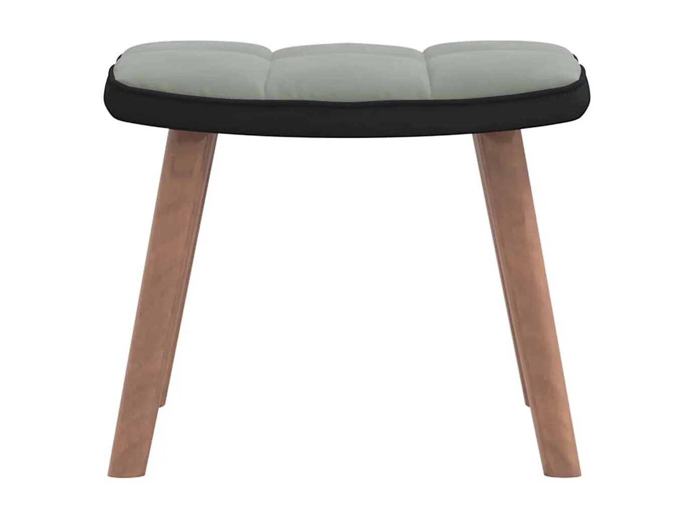 Chaise à bascule avec repose-pied Gris clair Velours et PVC