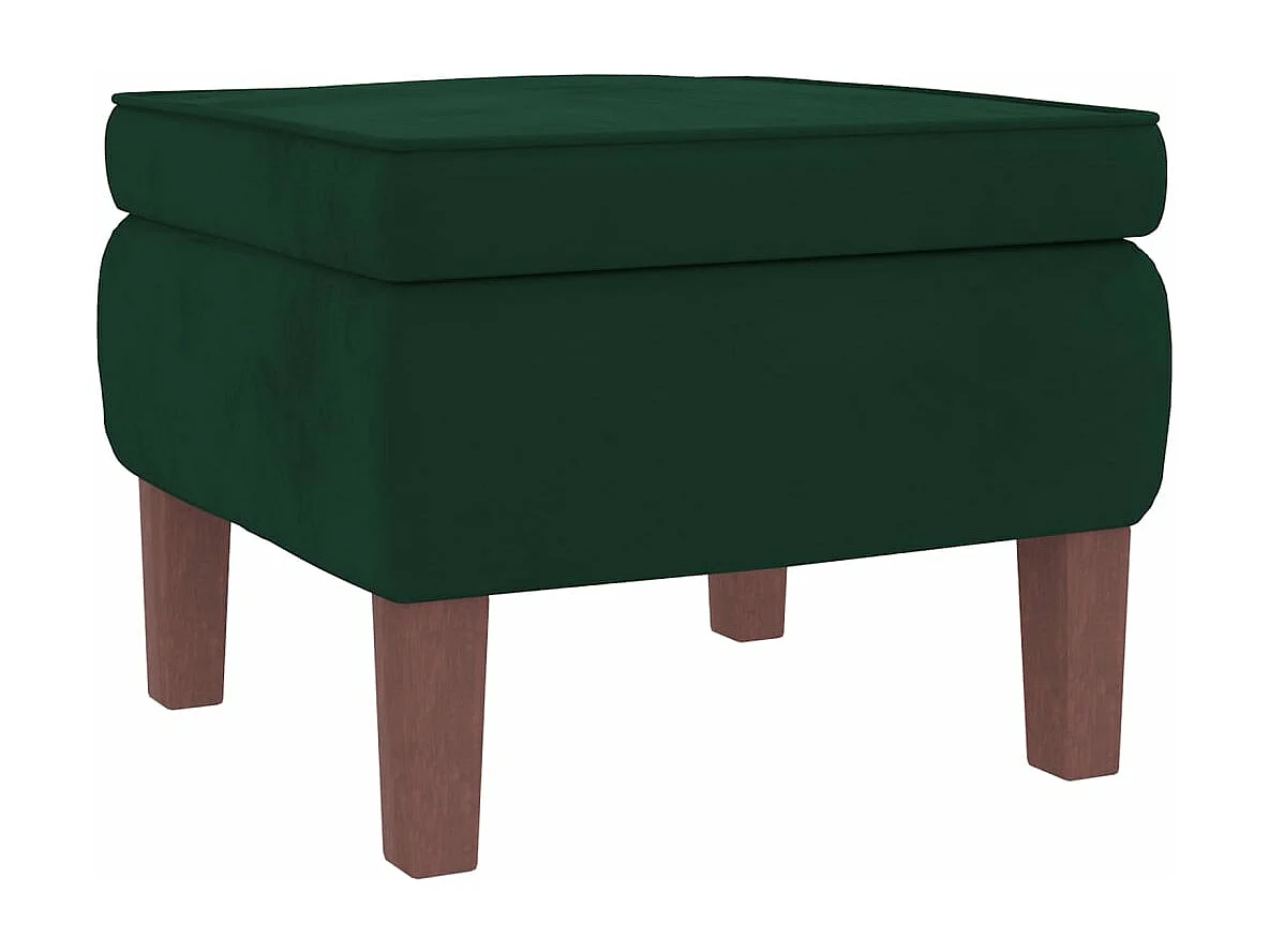 Cadeira de balanço com pés e banquinho de madeira Verde escuro