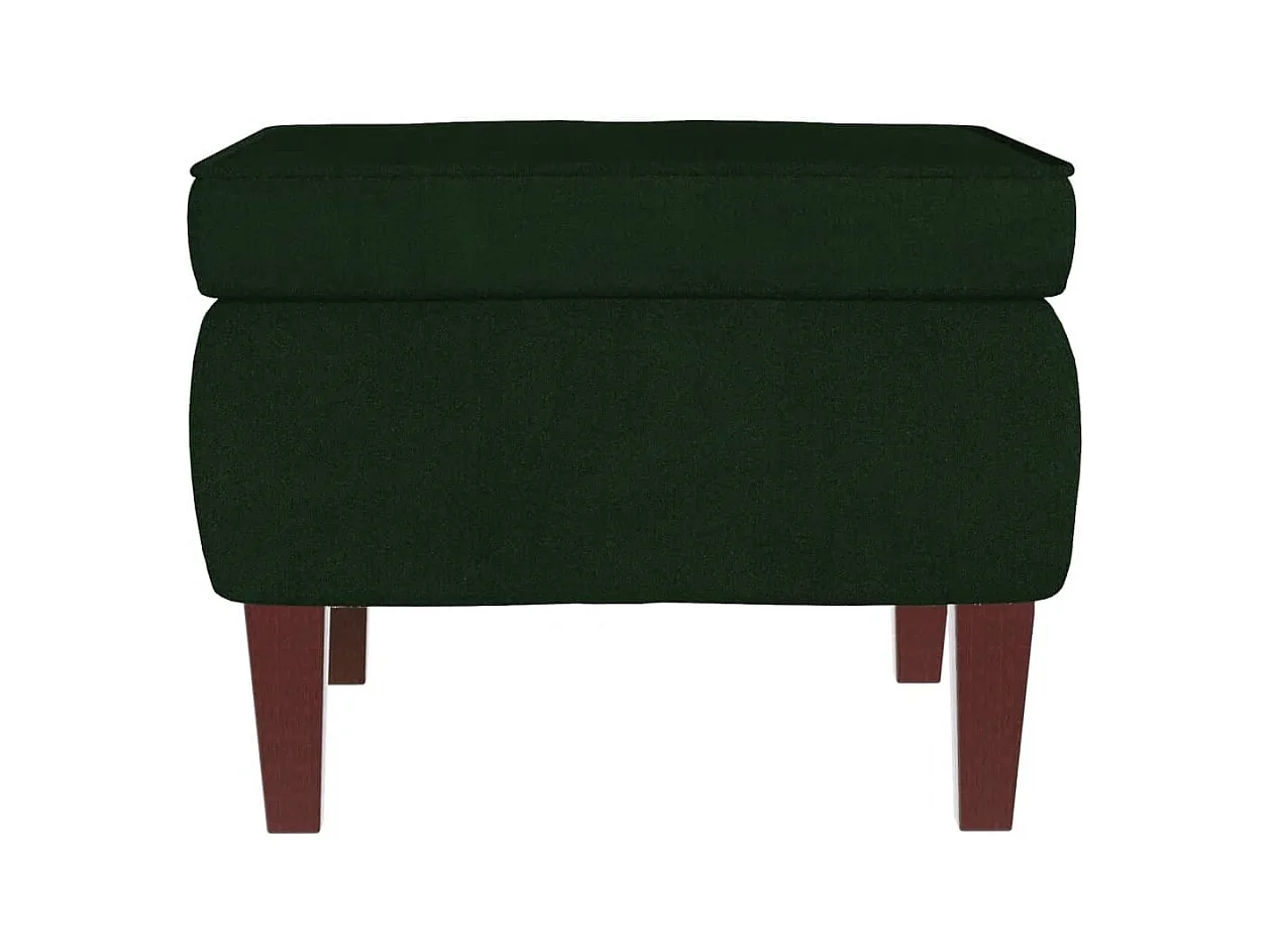 Sedia a dondolo con gambe in legno e sgabello Verde scuro