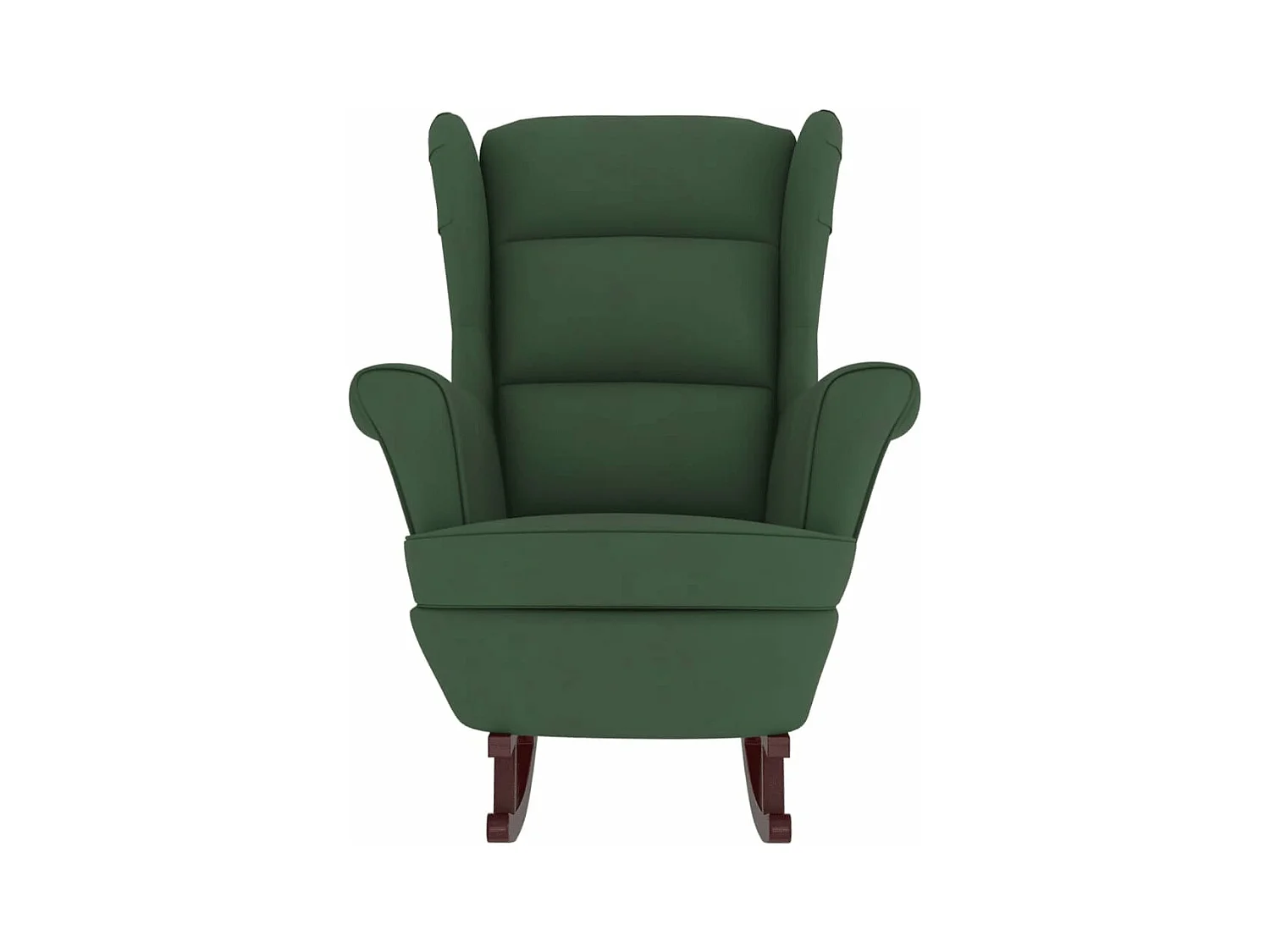 Sedia a dondolo con gambe in legno e sgabello Verde scuro