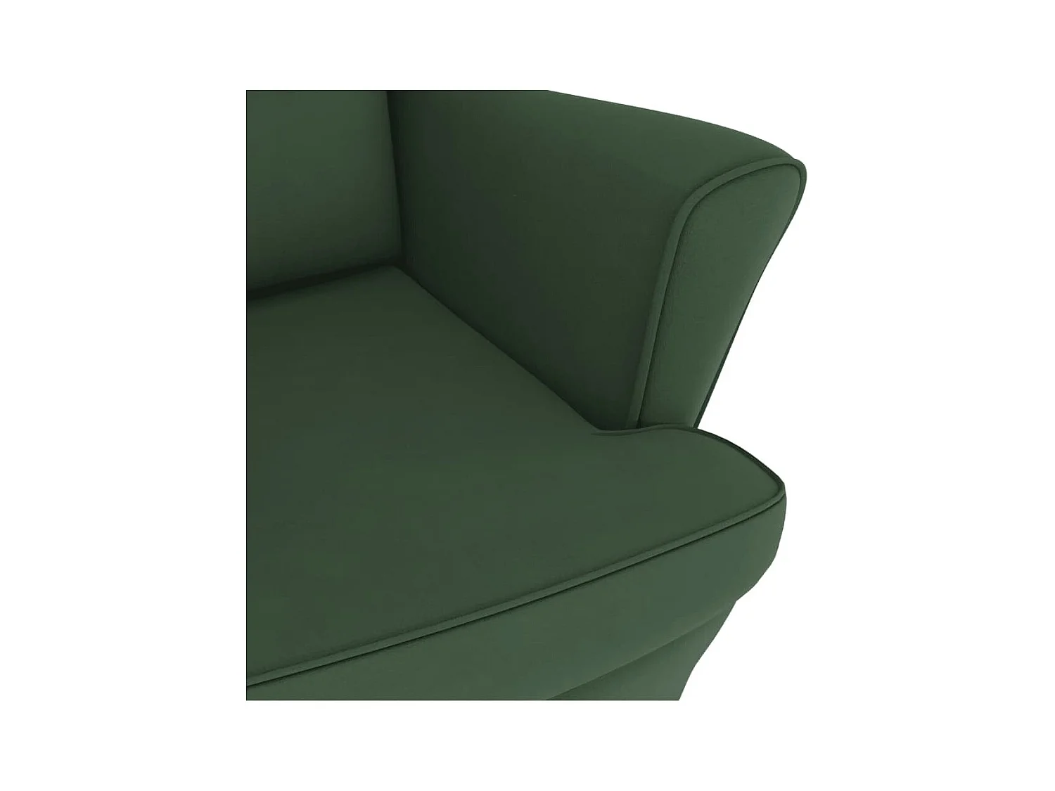 Sedia a dondolo con gambe in legno e sgabello Verde scuro