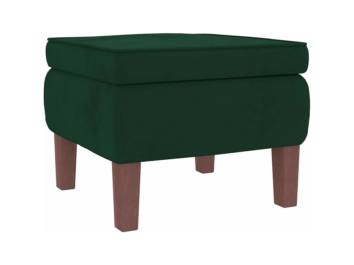 Sedia a dondolo con gambe in legno e sgabello Verde scuro