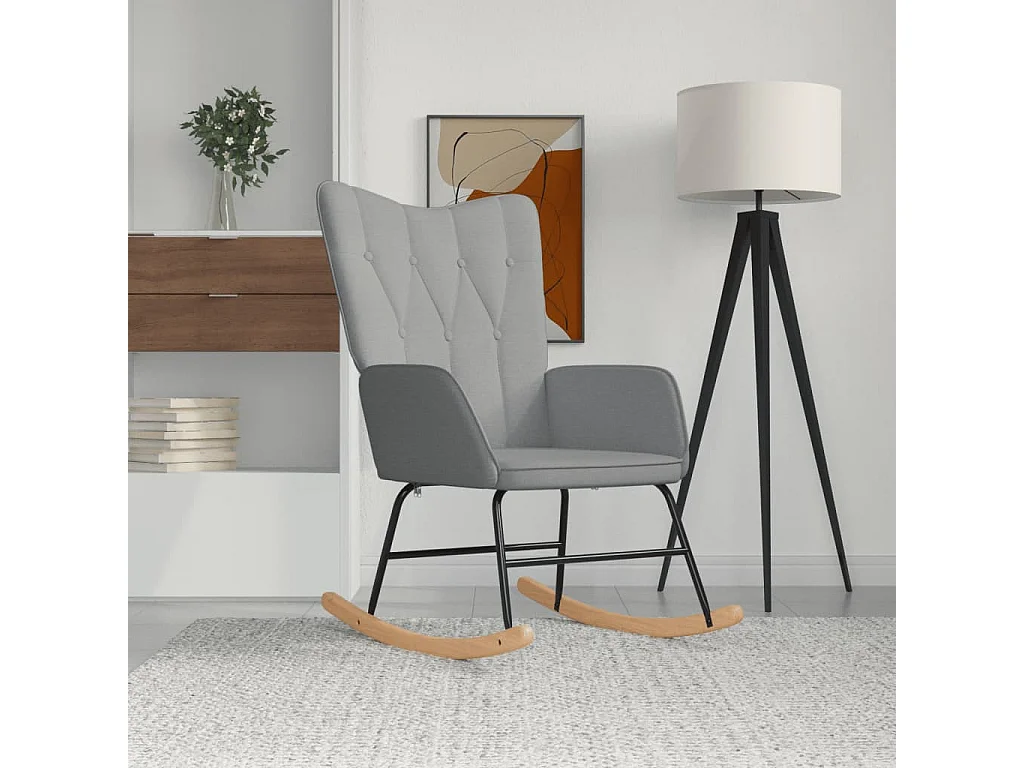 Chaise à bascule Gris clair Tissu