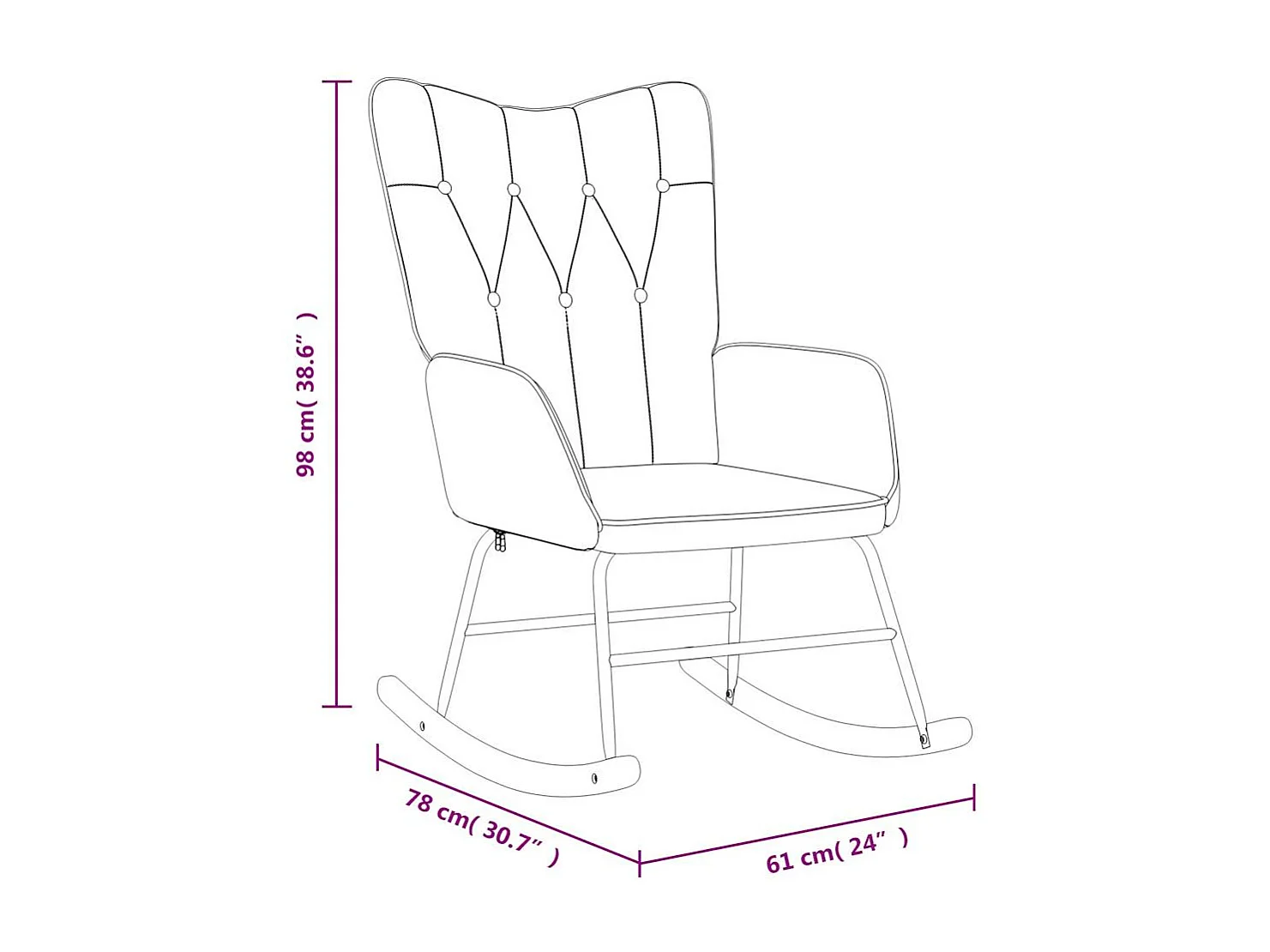 Chaise à bascule Gris clair Tissu