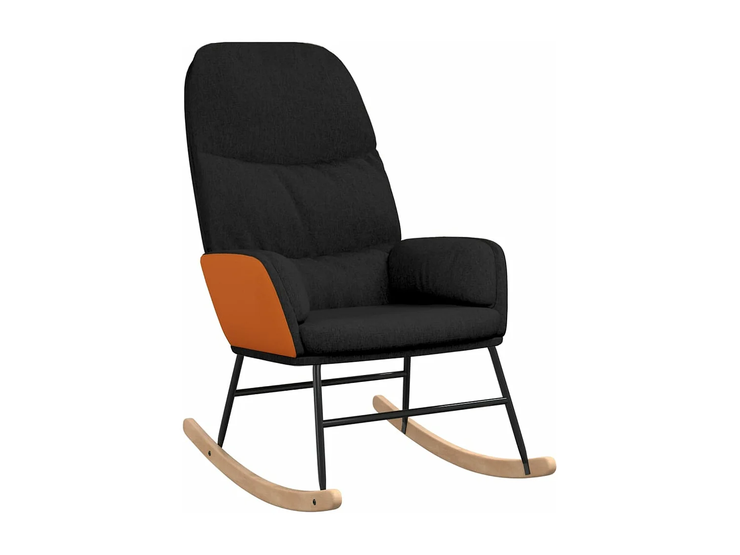 Chaise à bascule Noir Tissu