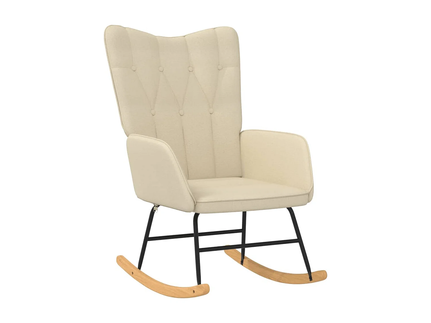 Cadeira de balanço em tecido creme