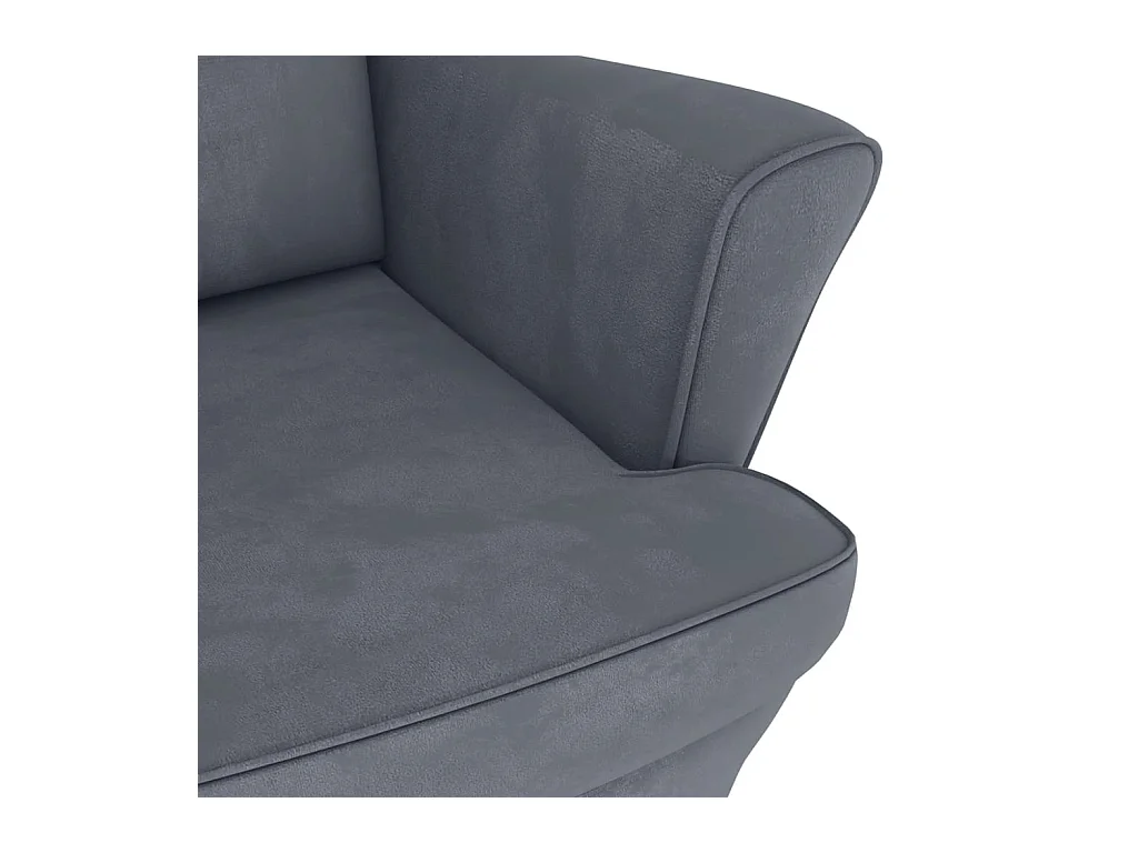 Fauteuil à bascule et pieds en bois d'hévéa Gris foncé Velours