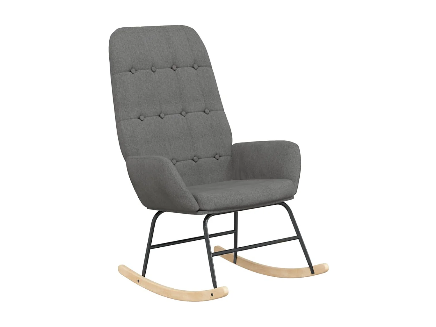 Chaise à bascule avec repose-pied Gris clair Tissu