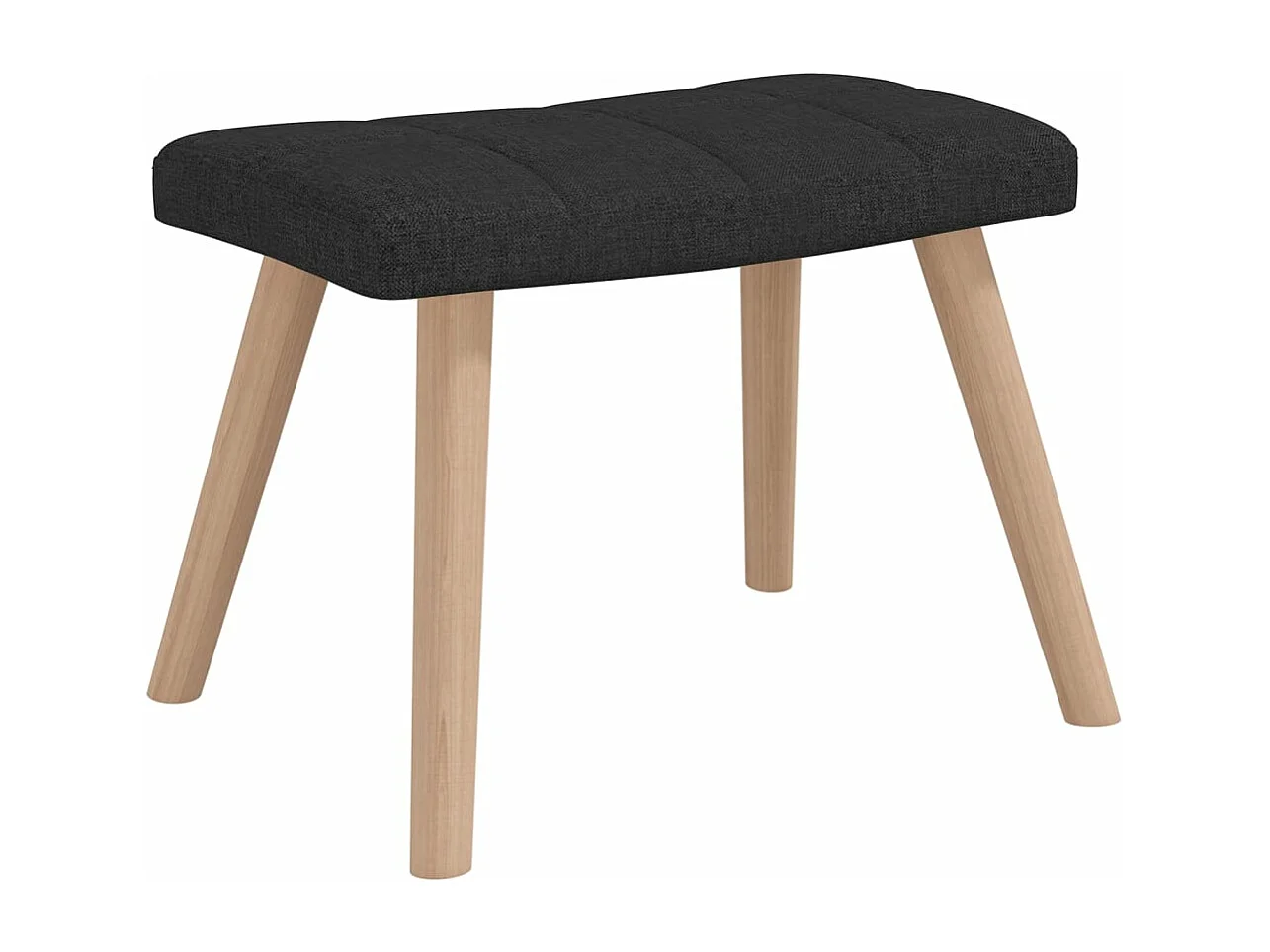 Chaise à bascule avec tabouret Noir Tissu
