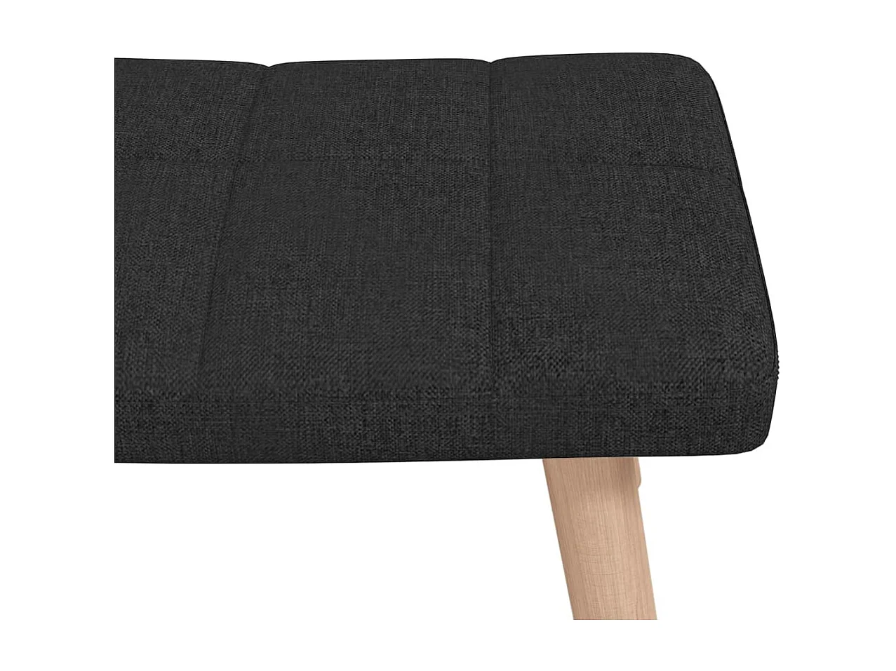 Chaise à bascule avec tabouret Noir Tissu