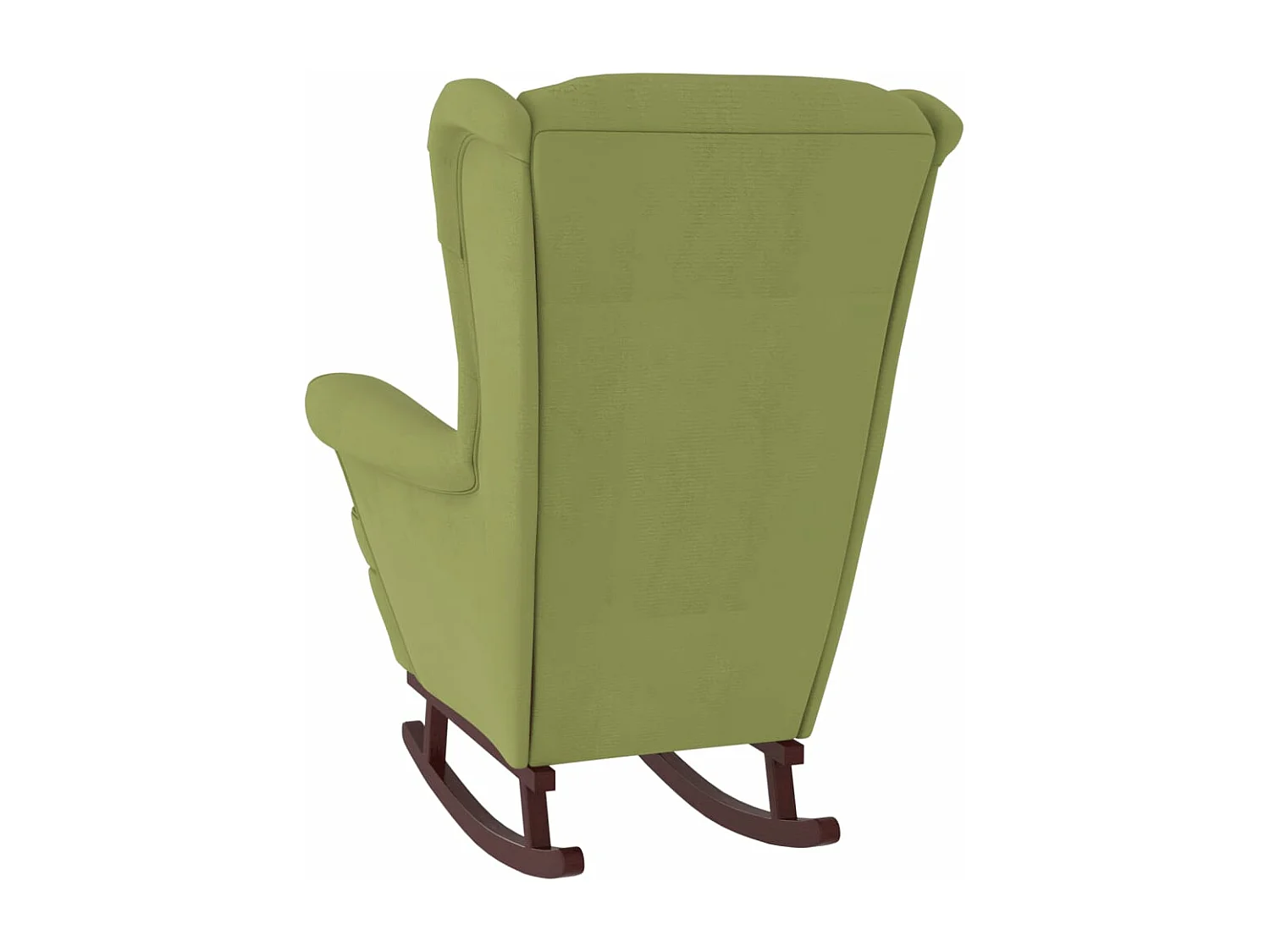 Fauteuil à bascule et pieds en bois d'hévéa Vert clair Velours