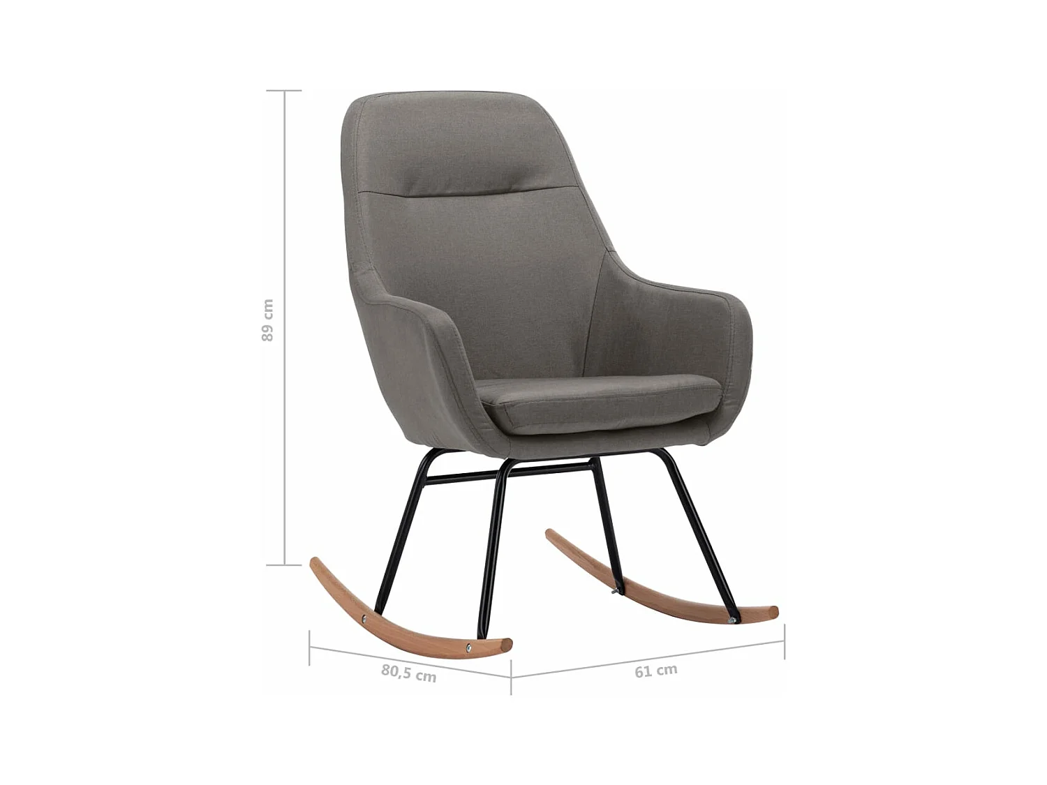 Chaise à bascule Gris clair Tissu