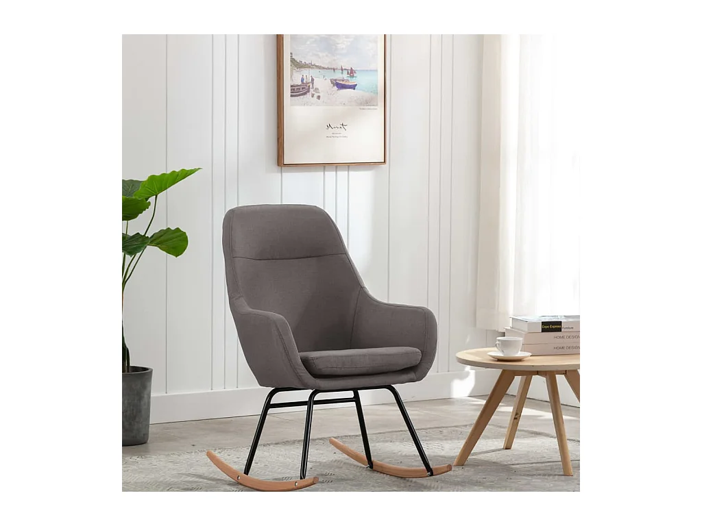 Chaise à bascule Gris clair Tissu