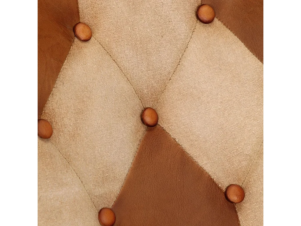 Chaise à bascule Marron Cuir véritable et toile