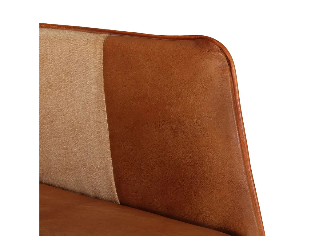 Chaise à bascule Marron Cuir véritable et toile
