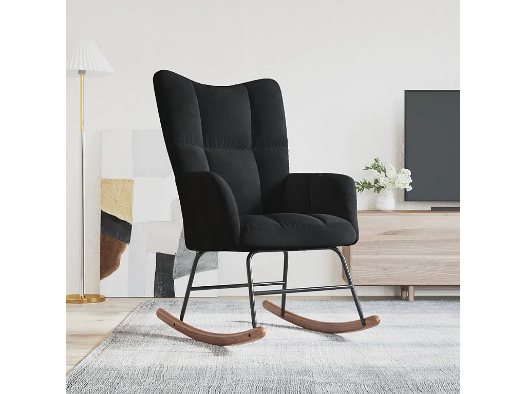 Chaise à bascule Noir Velours