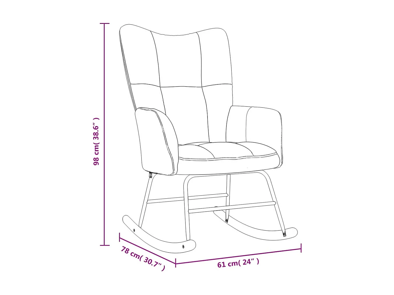 Sedia a dondolo Velluto verde chiaro