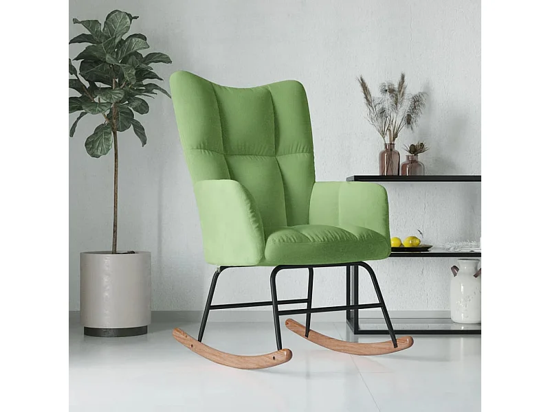 Chaise à bascule Vert clair Velours