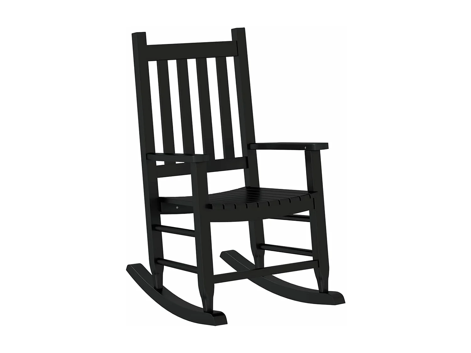 Chaise à bascule enfants noir bois de peuplier massif