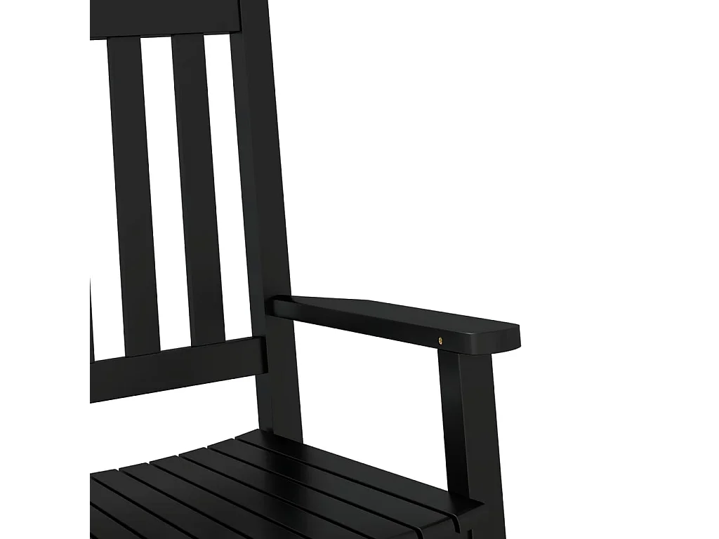 Chaise à bascule enfants noir bois de peuplier massif