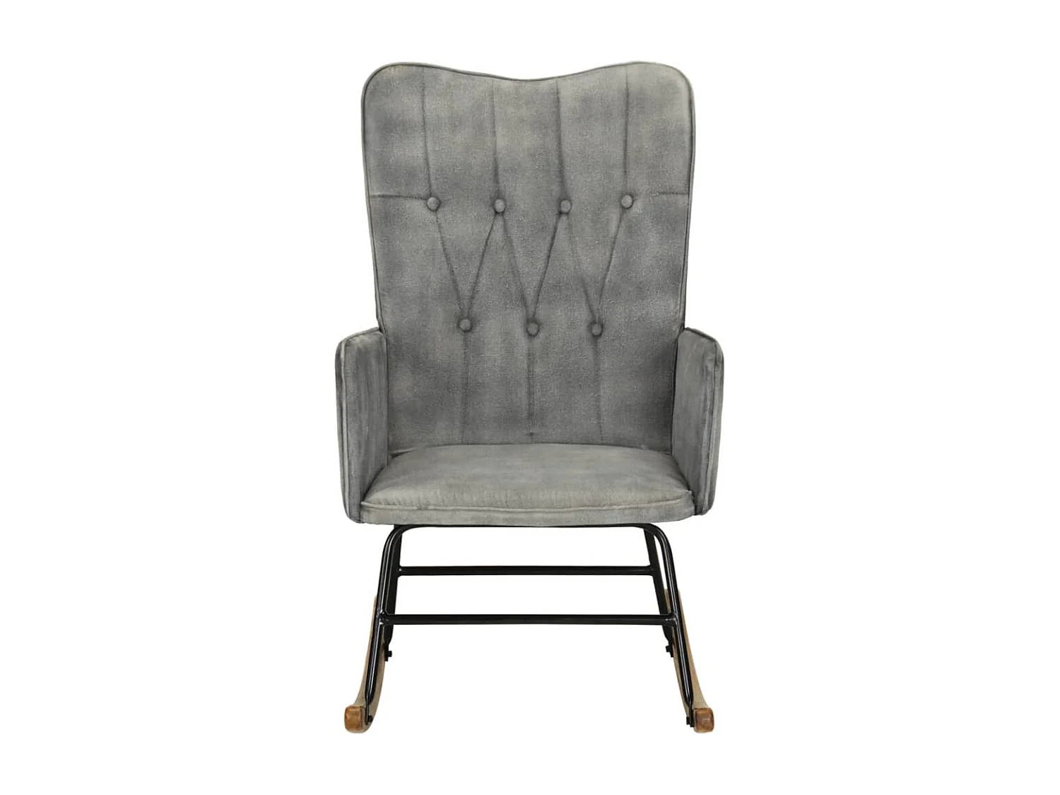 Chaise à bascule gris vintage toile