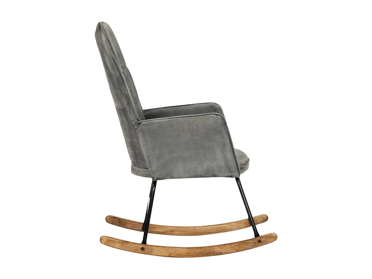 Chaise à bascule gris vintage toile