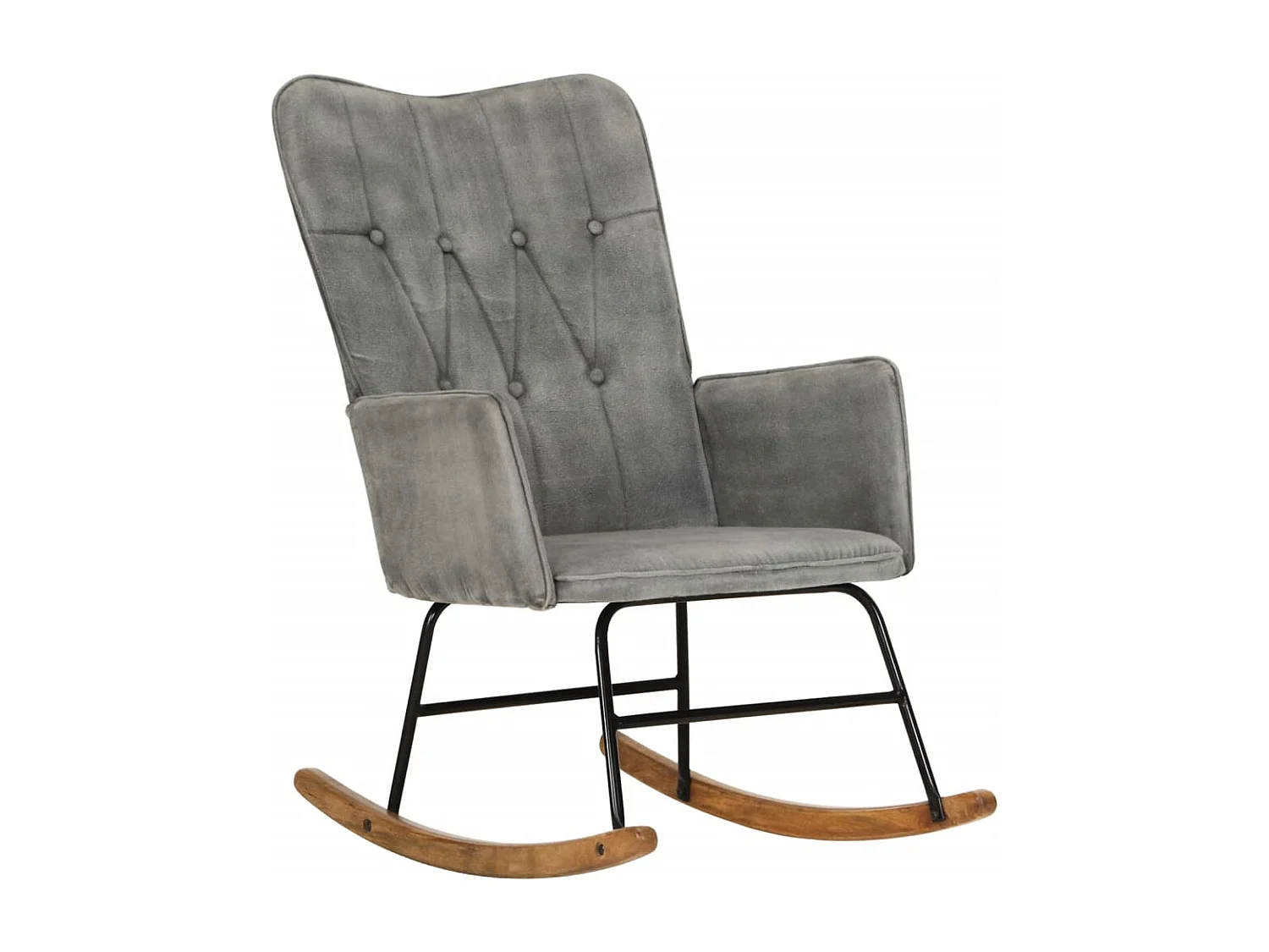 Chaise à bascule gris vintage toile