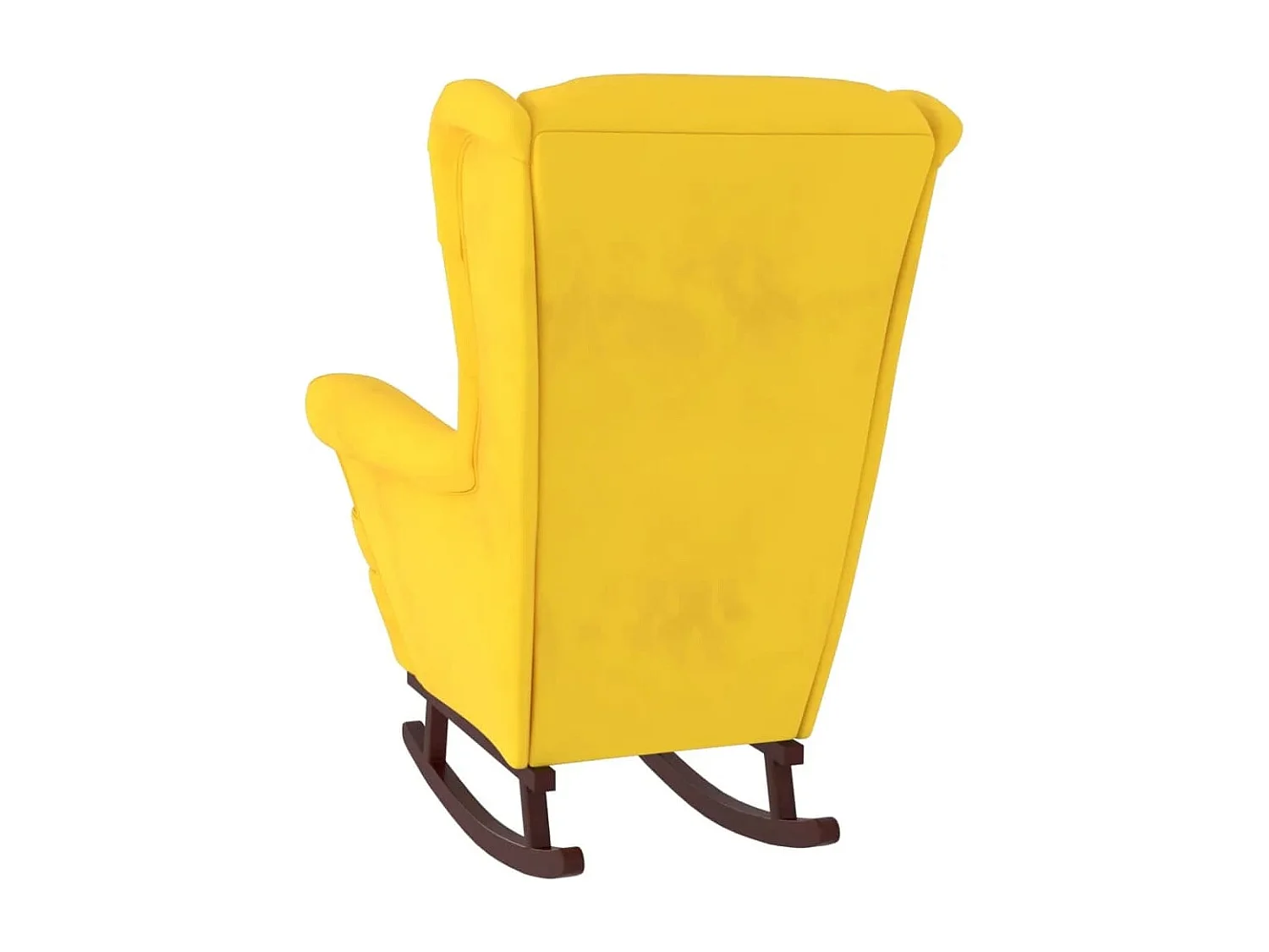 Mecedora con patas de madera y taburete Terciopelo Amarillo