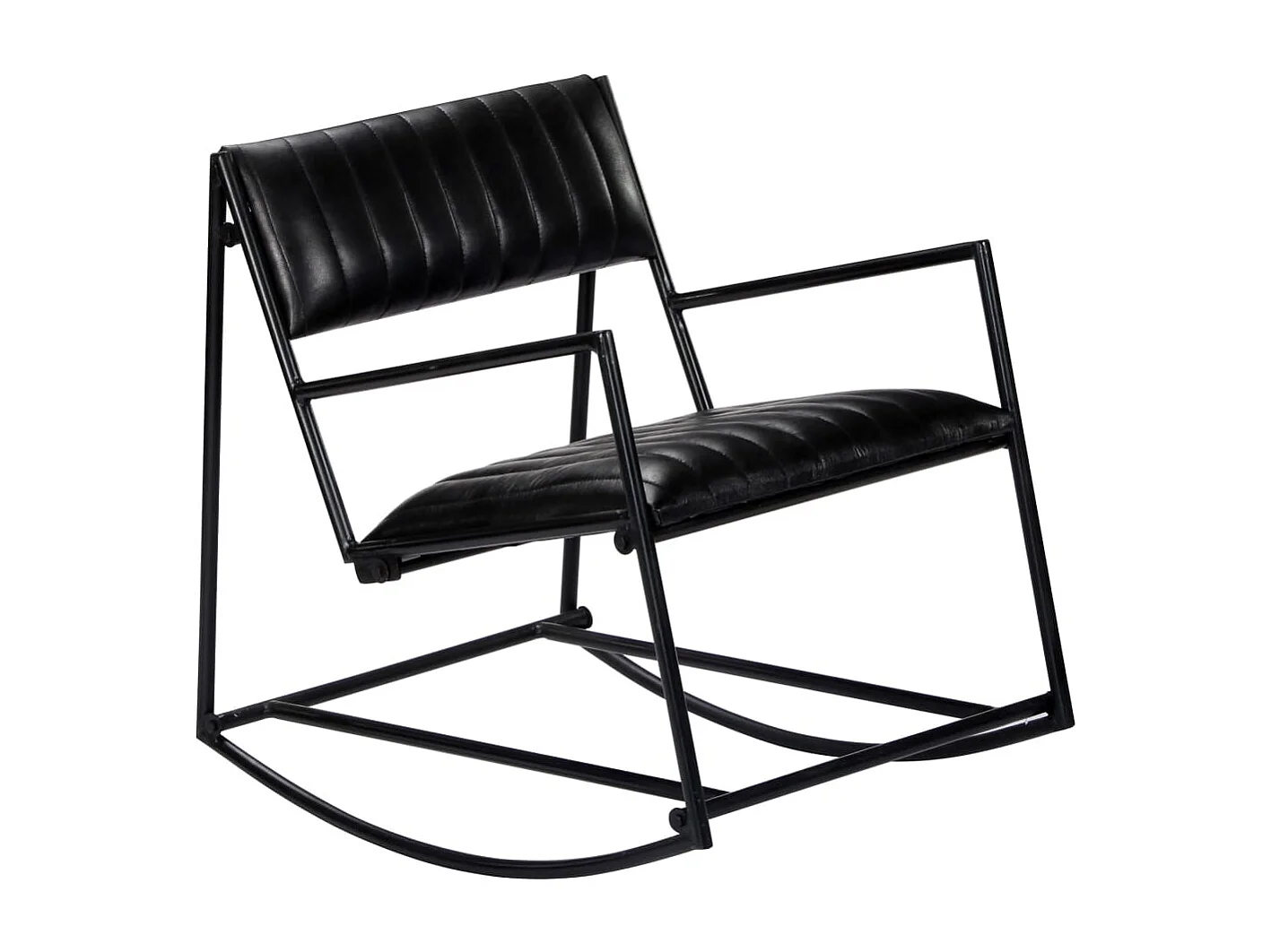 Chaise à bascule Noir Cuir véritable