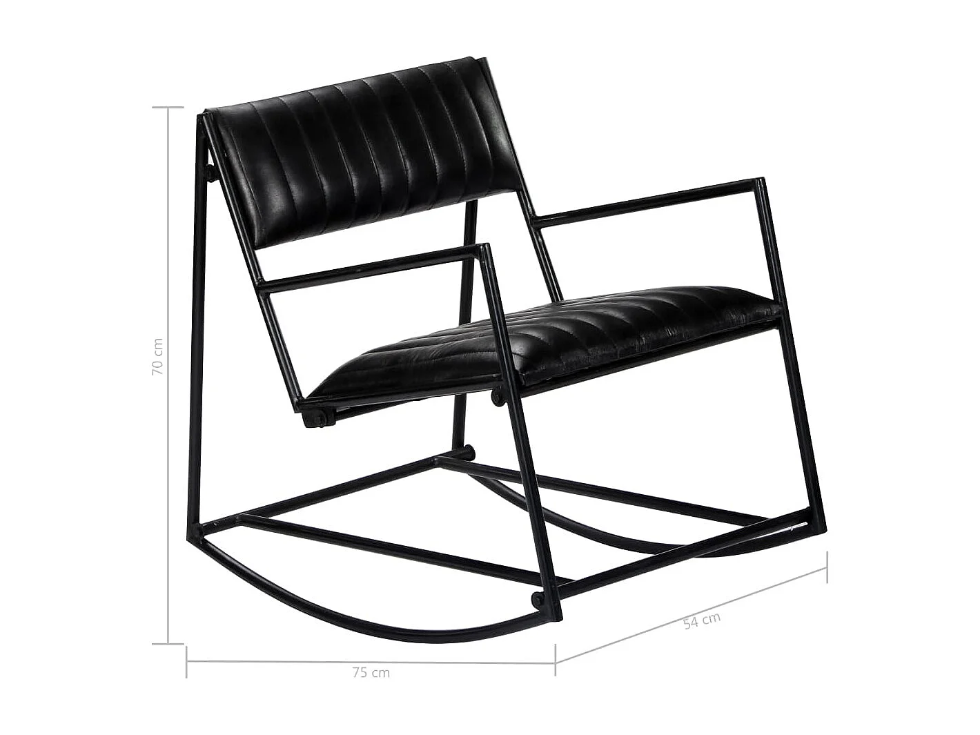 Chaise à bascule Noir Cuir véritable