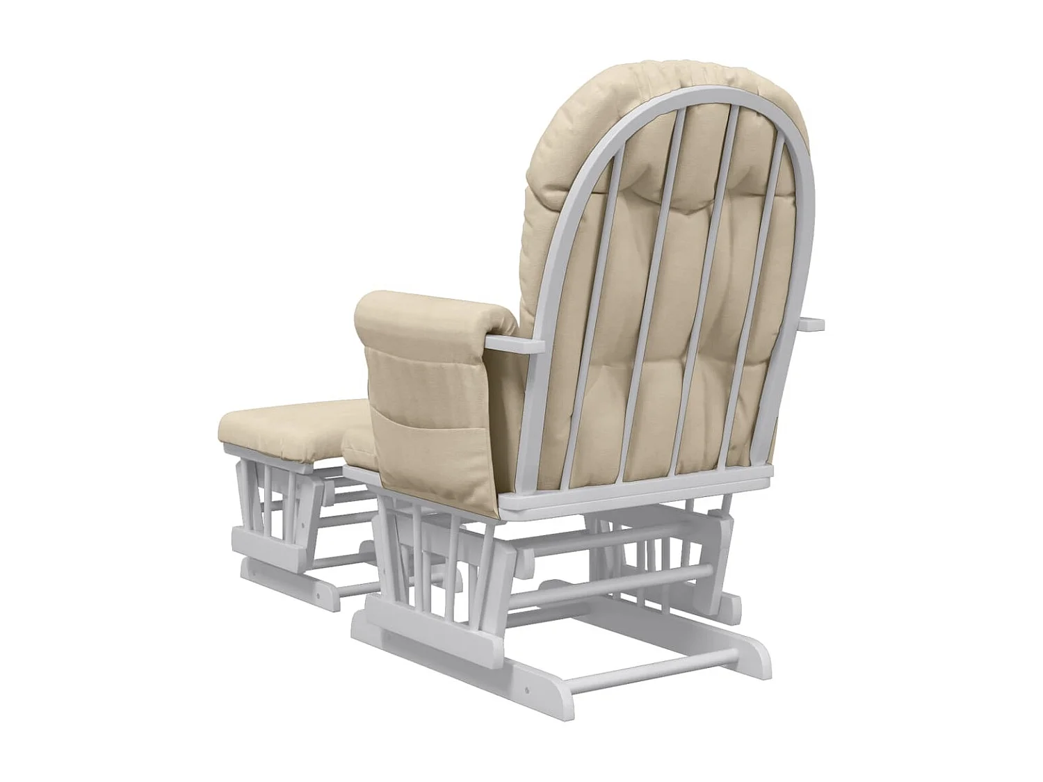 Schommelstoel met voetsteun Crèmewitte stof