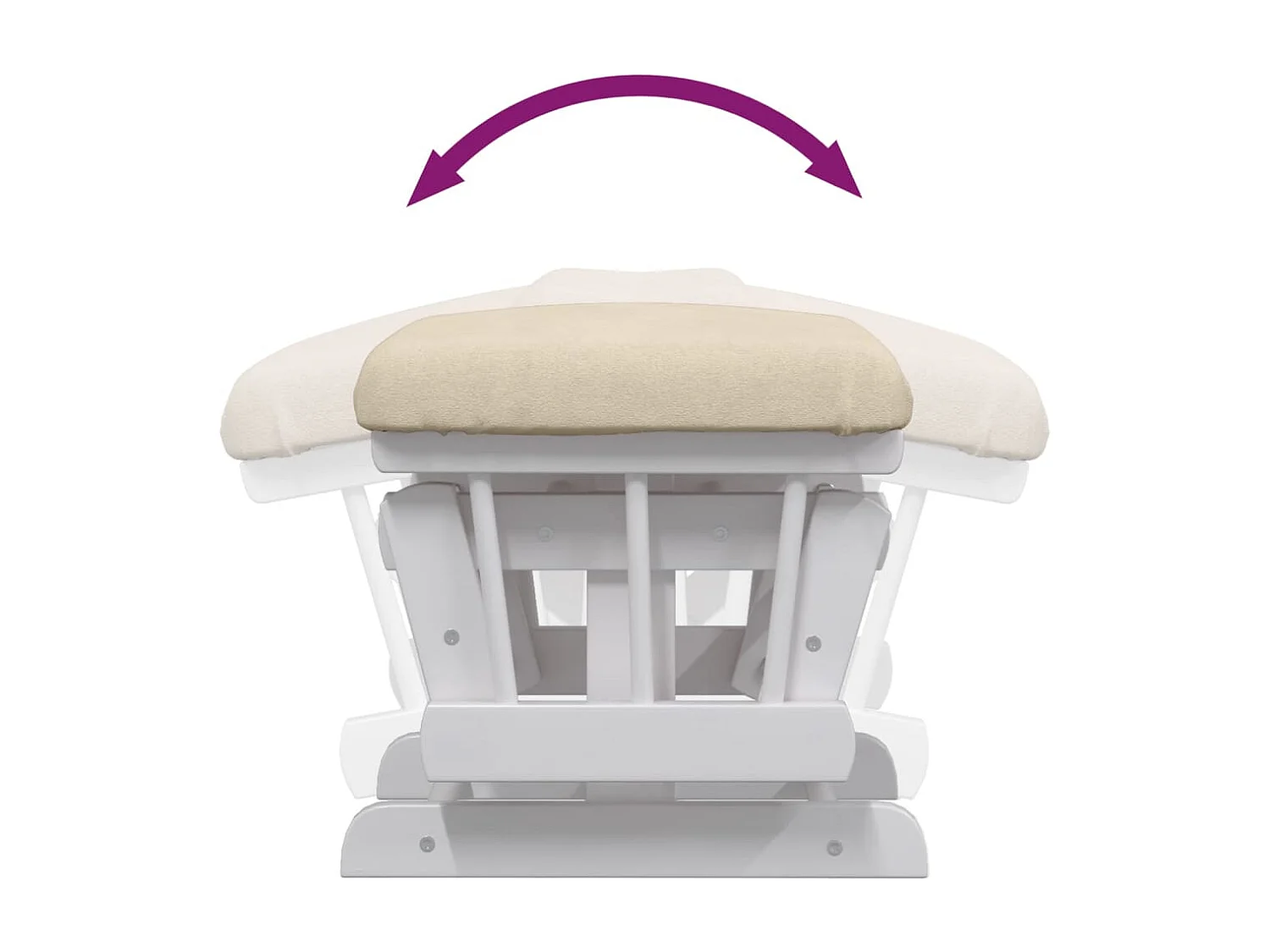 Schommelstoel met voetsteun Crèmewitte stof