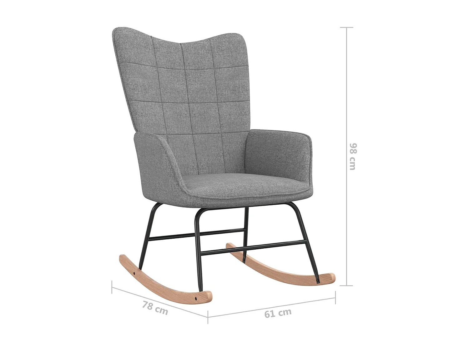 Chaise à bascule Gris clair Tissu