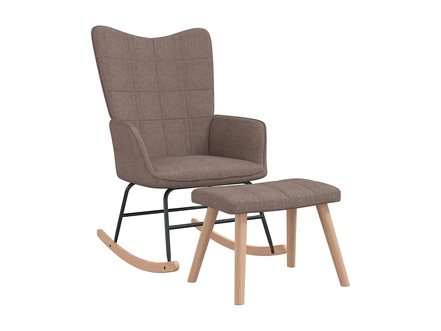 Chaise à bascule avec tabouret Taupe Tissu