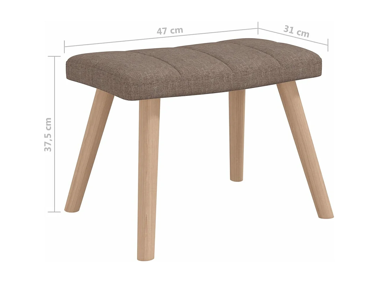 Chaise à bascule avec tabouret Taupe Tissu