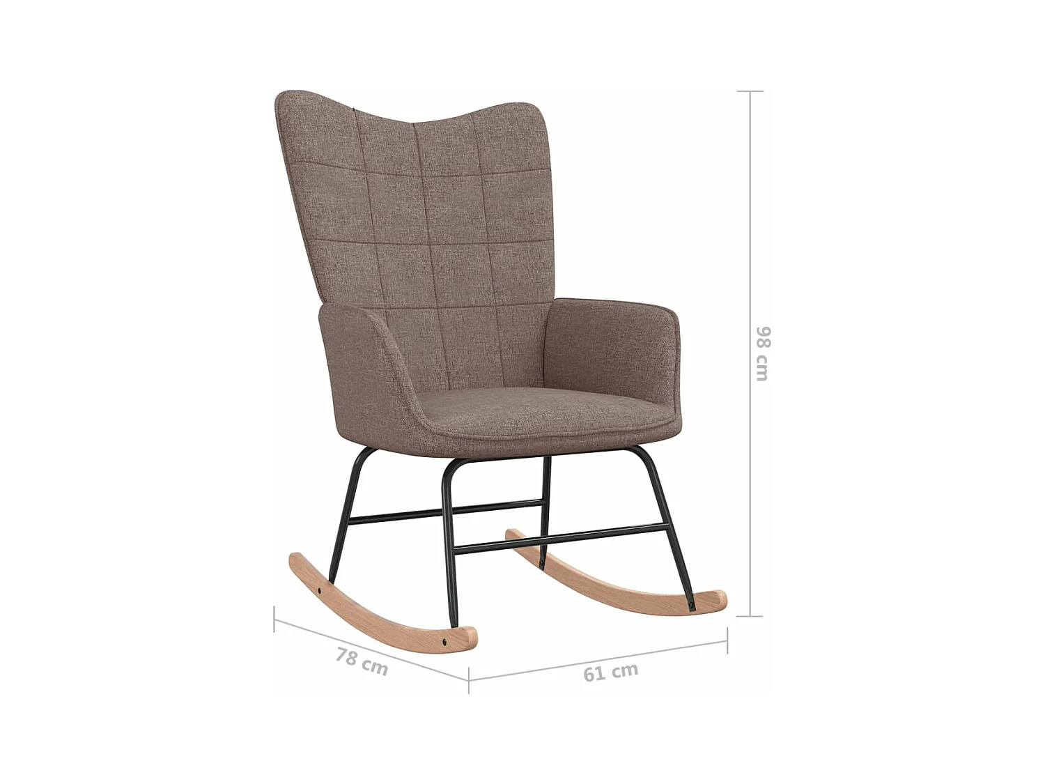 Schommelstoel met kruk Taupe Stof