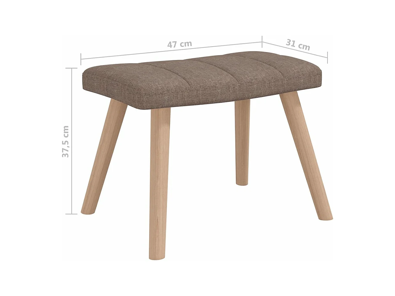 Schommelstoel met kruk Taupe Stof