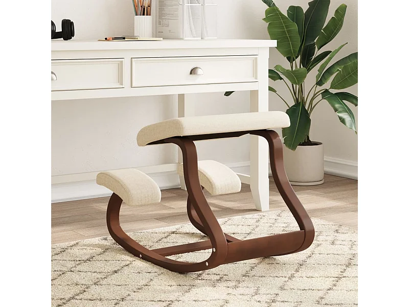 Cremefarbener Kniestuhl 48x71x51 cm, Birkensperrholz