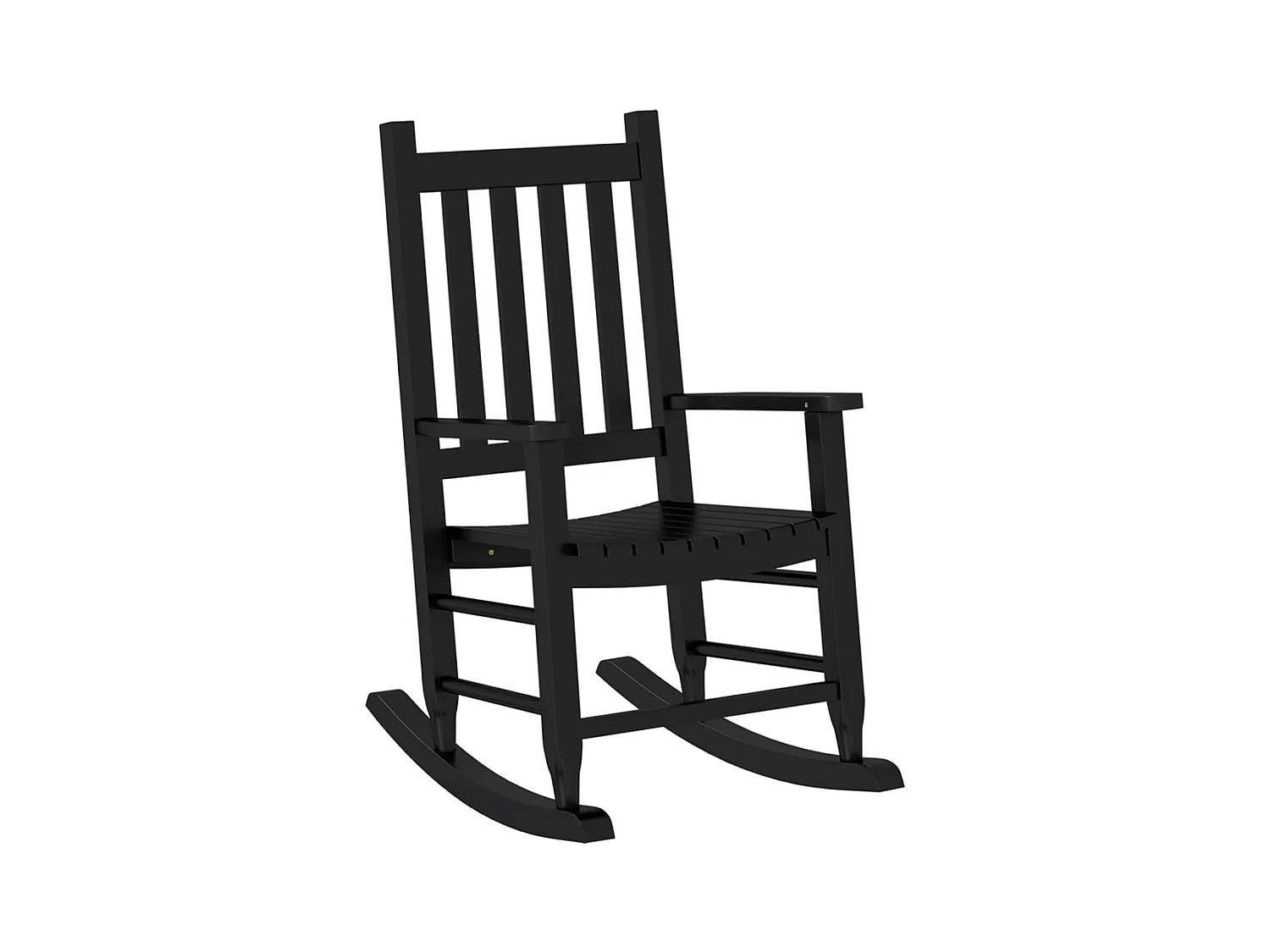 Kinderschaukelstühle 2er-Set aus schwarzem Pappelholz