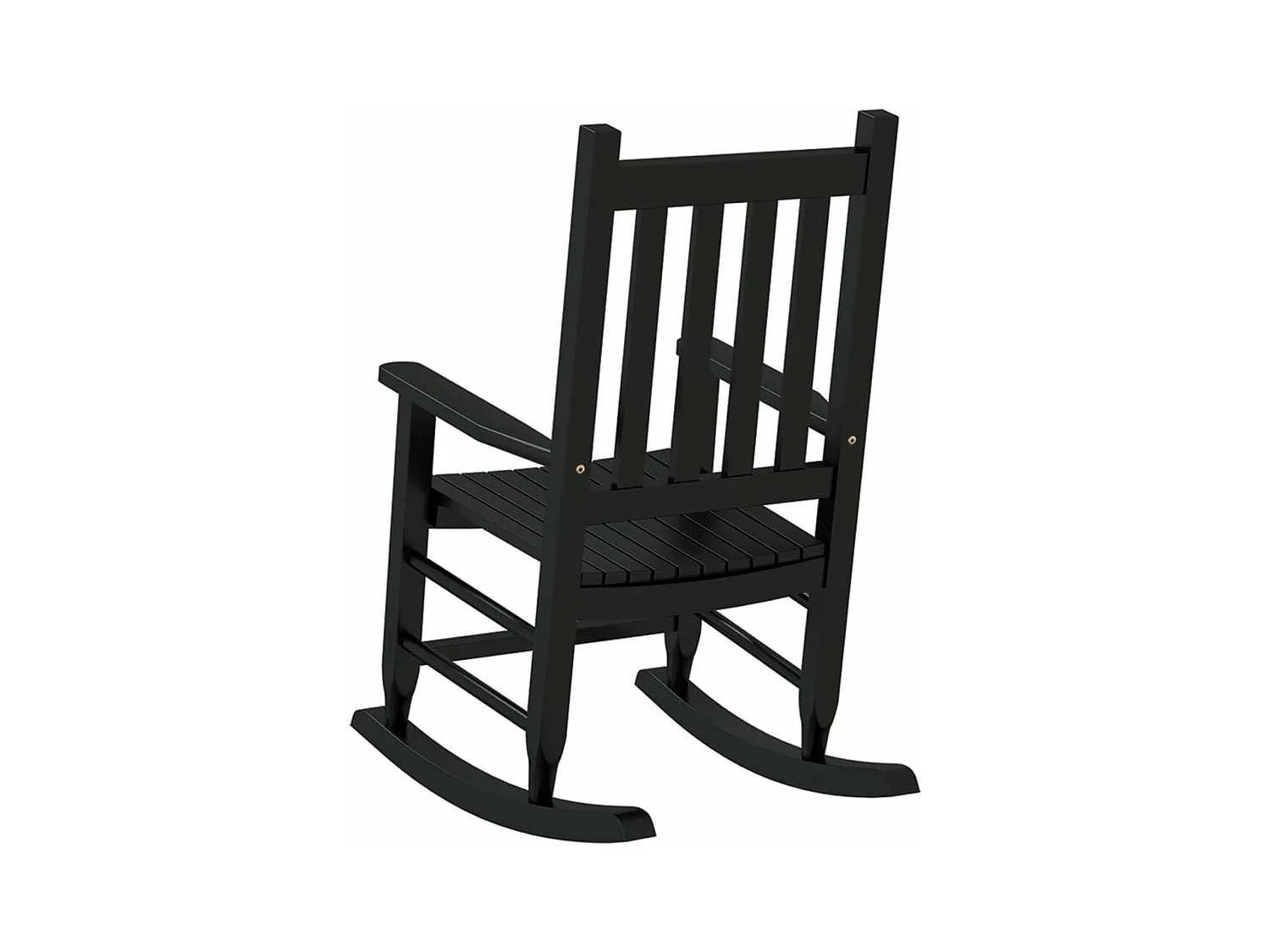 Kinderschaukelstühle 2er-Set aus schwarzem Pappelholz