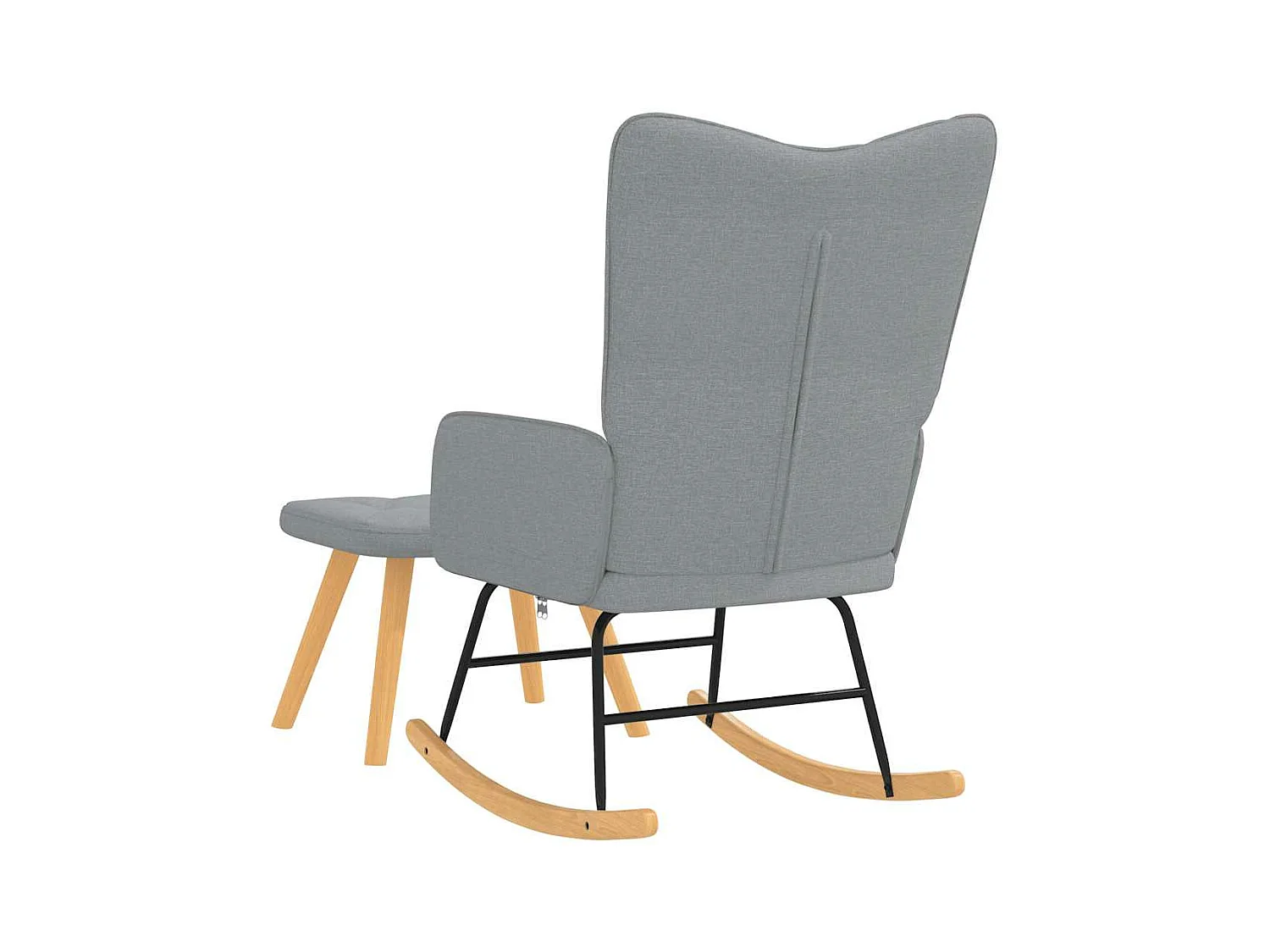 Chaise à bascule avec tabouret Gris clair Tissu