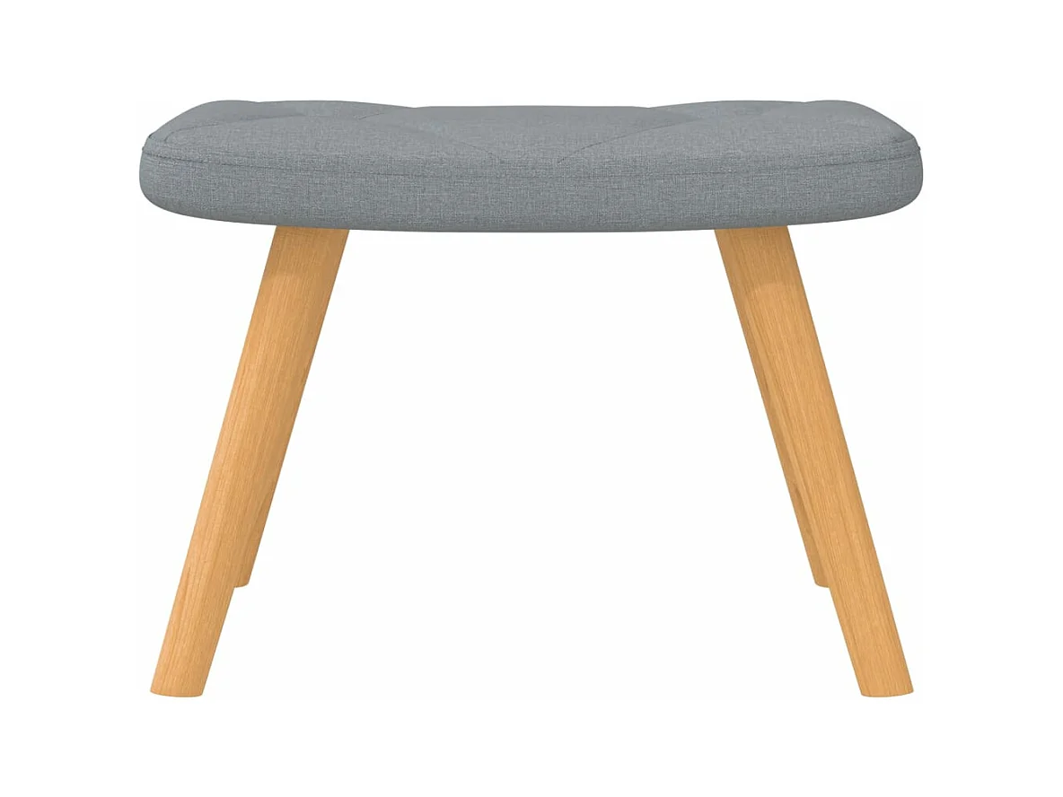 Chaise à bascule avec tabouret Gris clair Tissu
