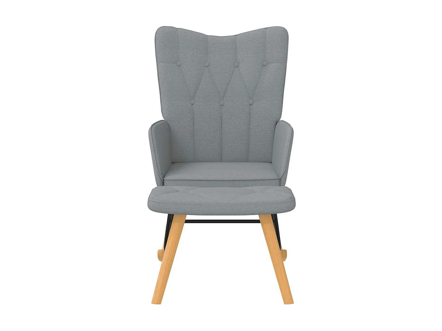 Chaise à bascule avec tabouret Gris clair Tissu