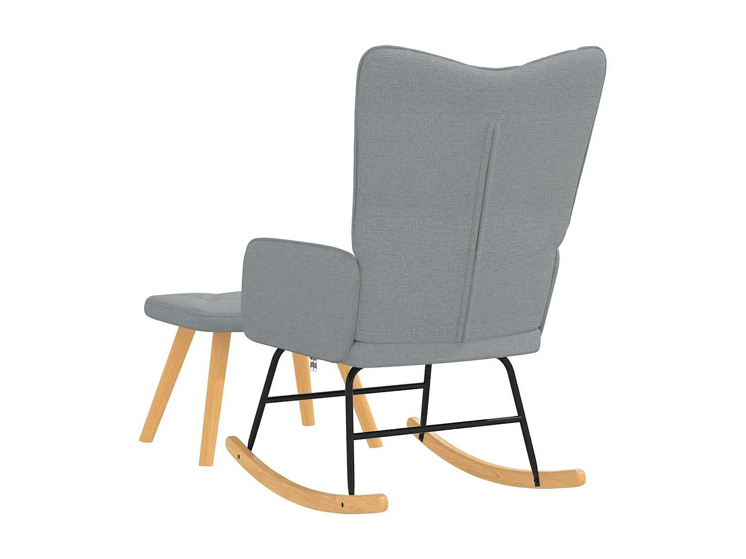 Chaise à bascule avec tabouret Gris clair Tissu