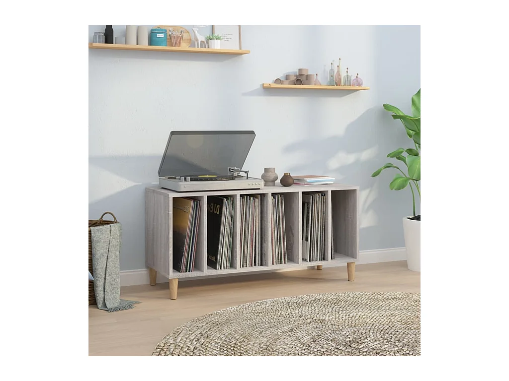 Mobile per dischi Sonoma grigio 100x38x48 cm in MDF
