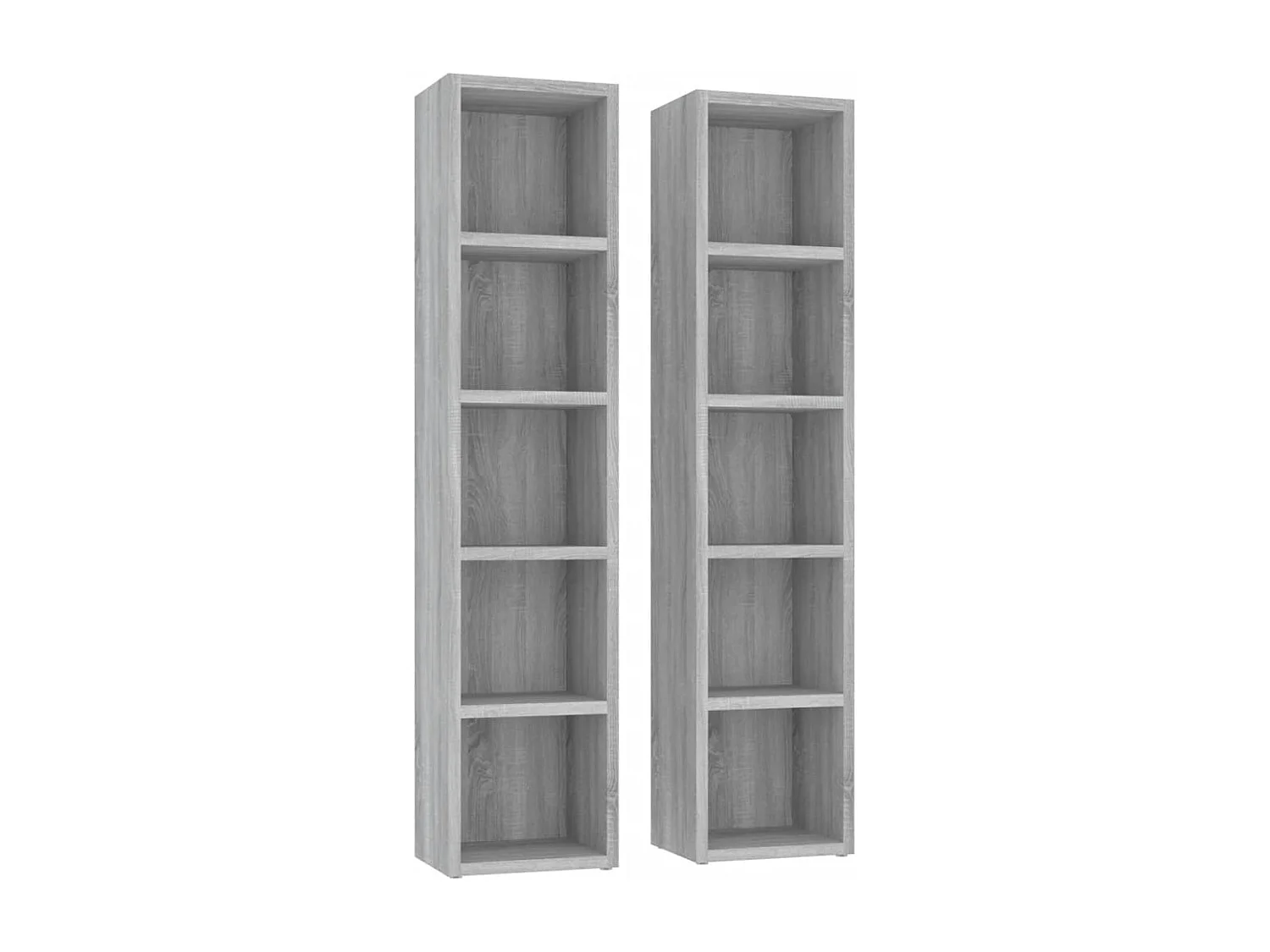 Armoires à CD 2 pcs Sonoma gris 21x16x93,5 cm Bois d'ingénierie