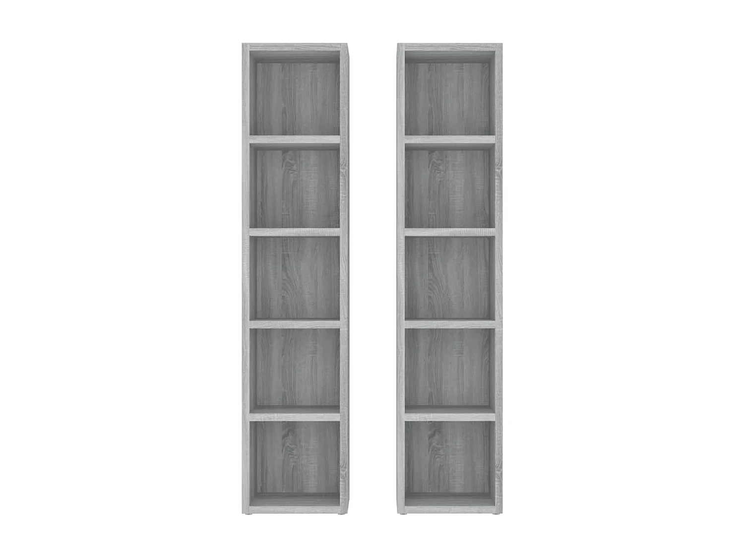 Armoires à CD 2 pcs Sonoma gris 21x16x93,5 cm Bois d'ingénierie