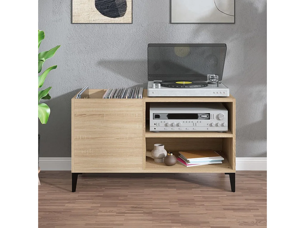Armoire à disques chêne sonoma 84,5x38x48 cm bois d'ingénierie